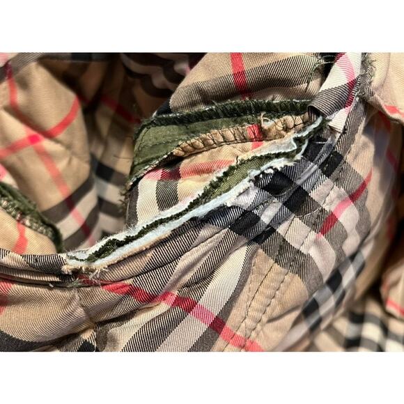 Burberry Ongar Monogram Motif Long Quilted Riding Coat Nova Check Lining XS Prep - Picture 16 of 16